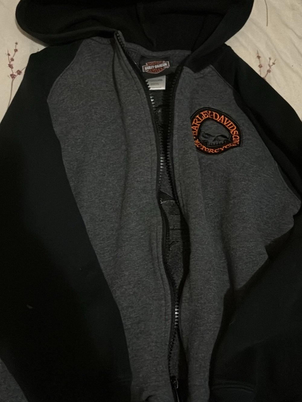 Harley-Davidson Black & Orange Patch Logo Hoodie